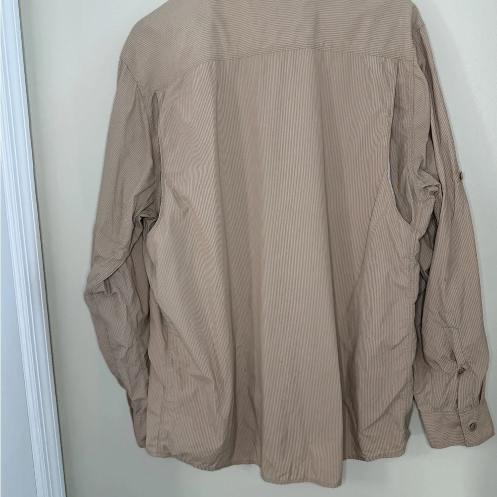 The North Face Utility Outdoor Blue & Tan Hiking Fishing Shirt Men’s Size XL